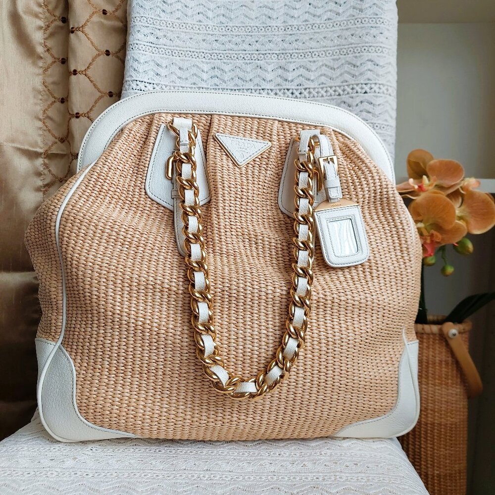 PRADA Raffia Straw Bag
